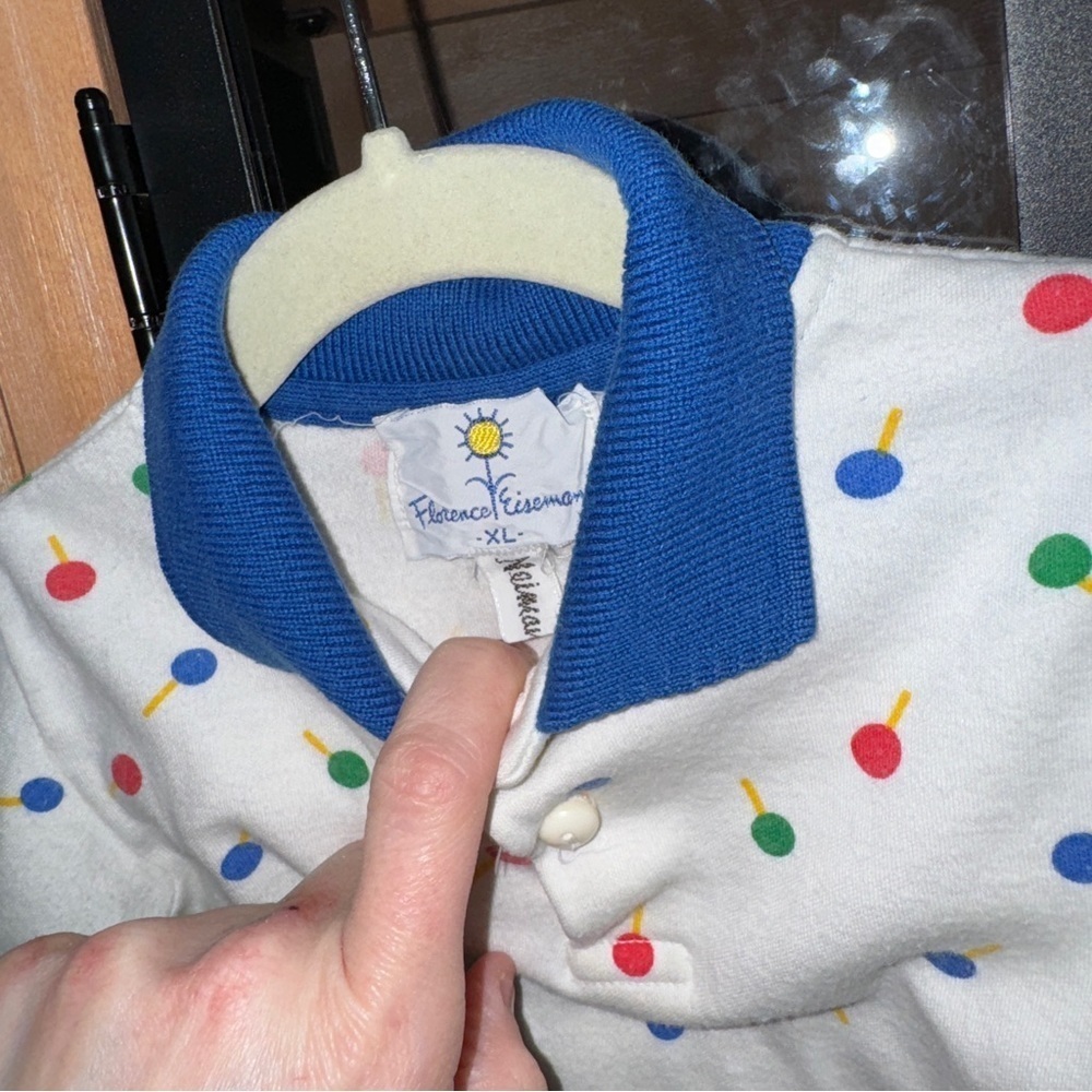 80s Vintage Florence Eiseman baby boy set polo shorts appliqué embroidery sucker - Picture 2 of 8